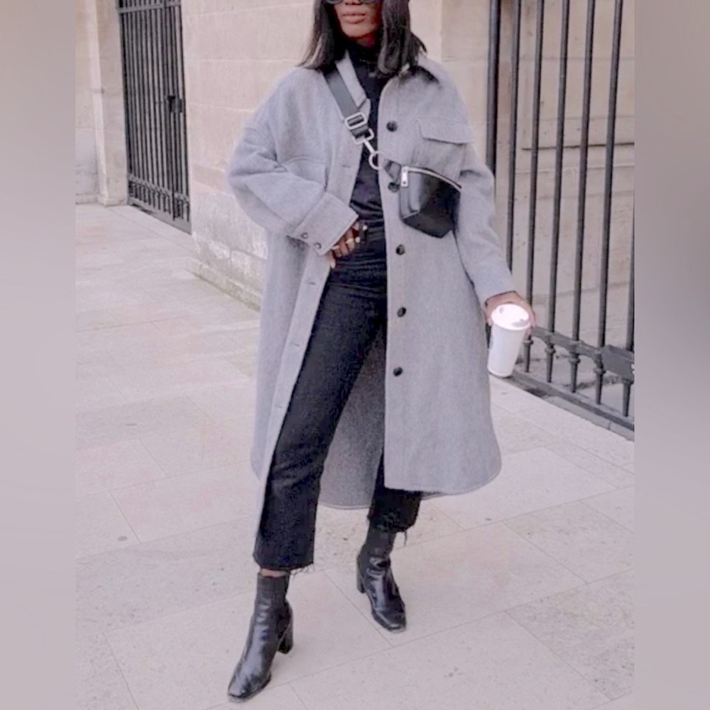 Zara Wool Blend Long Shacket